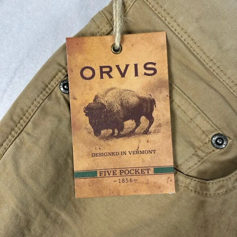 NWT Orvis Five-Pocket Stretch Twill Pants – Desert Khaki W34 L30 – MSRP $109